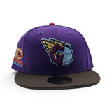 Purple Cleveland Guardians Brown Visor Gray Bottom Progressive Field Side Patch New Era 59Fifty Fitted