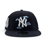 Navy Blue New York Yankees Cloud Logo Icy Blue Bottom 2000 Subway Series Side Patch New Era 59Fifty Fitted