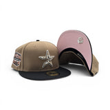 Khaki Houston Astros Cow Logo Black Visor Pink Bottom 20th Anniversary Side Patch New Era Fitted