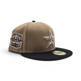 Khaki Houston Astros Cow Logo Black Visor Pink Bottom 20th Anniversary Side Patch New Era Fitted