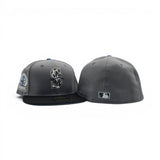 Storm Gray Seattle Mariners Cow Print Logo Black Visor Icy Blue Bottom 30th Anniversary Side Patch New Era 59Fifty Fitted