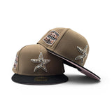 Khaki Houston Astros Cow Logo Black Visor Pink Bottom 20th Anniversary Side Patch New Era Fitted