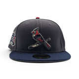 Dark Gray St. Louis Cardinals Navy Blue Visor Gray Bottom Busch Stadium Side Patch New Era 59Fifty Fitted