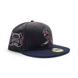 Dark Gray St. Louis Cardinals Navy Blue Visor Gray Bottom Busch Stadium Side Patch New Era 59Fifty Fitted