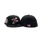 Black New York Yankees Cloud Logo Red Bottom 2000 Subway Series Side Patch New Era 59Fifty Fitted