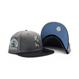Storm Gray Seattle Mariners Cow Print Logo Black Visor Icy Blue Bottom 30th Anniversary Side Patch New Era 59Fifty Fitted