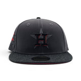 Dark Gray Houston Astros Black Heather Visor Red Bottom 2022 World Series Side Patch New Era 59Fifty Fitted