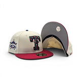Off White Texas Rangers Mosaic Logo Red Visor Gray Bottom 1995 All Star Game Side Patch New Era 59Fifty Fitted