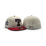 Off White Texas Rangers Mosaic Logo Red Visor Gray Bottom 1995 All Star Game Side Patch New Era 59Fifty Fitted