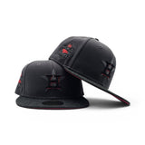Dark Gray Houston Astros Black Heather Visor Red Bottom 2022 World Series Side Patch New Era 59Fifty Fitted