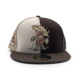 Stone/Brown/Tan/Khaki Pinwheel Seattle Mariners Cartoon Logo Brown Visor Gray Bottom 30th Anniversary Side Patch New Era 59Fifty Fitted
