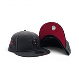 Dark Gray Houston Astros Black Heather Visor Red Bottom 2022 World Series Side Patch New Era 59Fifty Fitted
