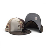 Stone/Brown/Tan/Khaki Pinwheel Seattle Mariners Cartoon Logo Brown Visor Gray Bottom 30th Anniversary Side Patch New Era 59Fifty Fitted