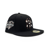 Black New York Yankees Cow Print Logo Pink Bottom 2000 Subway Series Side Patch New Era 59Fifty Fitted