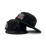 Black Atlanta Braves Mosaic Logo Green Bottom 2000 All Star Game Side Patch New Era 59FIFTY Fitted