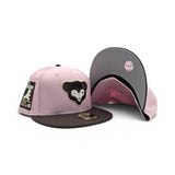 Pink Chicago Cubs Brown Visor Gray Bottom Be Alert Foul Balls Side Patch New Era Fitted