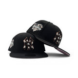 Black New York Yankees Cow Print Logo Pink Bottom 2000 Subway Series Side Patch New Era 59Fifty Fitted