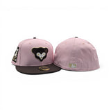 Pink Chicago Cubs Brown Visor Gray Bottom Be Alert Foul Balls Side Patch New Era Fitted