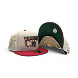 Off White New York Yankees Red Visor Green Bottom 27X World Series Champions List Side Patch New Era 59Fifty Fitted