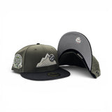 Olive Green Colorado Rockies Black Visor Gray Bottom 30th Anniversary Side Patch New Era 59Fifty Fitted