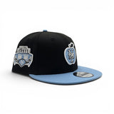 Black New York Mets Apple logo Icy Blue Visor Gray Bottom Final Season Shea Stadium Side Patch 9Fifty Snapback
