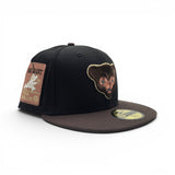 Black Chicago Cubs Brown Visor Gray Bottom Be Alert Foul Balls Side Patch New Era Fitted