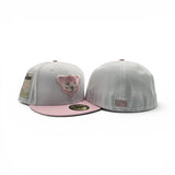 White Chicago Cubs Pink Visor Gray Bottom Be Alert Foul Balls Side Patch New Era Fitted