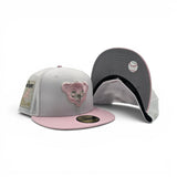 White Chicago Cubs Pink Visor Gray Bottom Be Alert Foul Balls Side Patch New Era Fitted