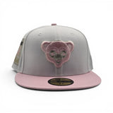 White Chicago Cubs Pink Visor Gray Bottom Be Alert Foul Balls Side Patch New Era Fitted