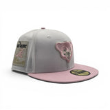 White Chicago Cubs Pink Visor Gray Bottom Be Alert Foul Balls Side Patch New Era Fitted