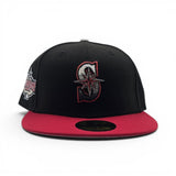 Black Seattle Mariners Red Visor Gray Bottom 2001 All Star Game Side Patch New Era Fitted