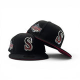 Black Seattle Mariners Red Bottom 2001 All Star Game Side Patch New Era Fitted