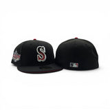 Black Seattle Mariners Red Bottom 2001 All Star Game Side Patch New Era Fitted