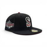 Black Seattle Mariners Red Bottom 2001 All Star Game Side Patch New Era Fitted