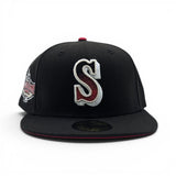 Black Seattle Mariners Red Bottom 2001 All Star Game Side Patch New Era Fitted
