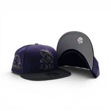 Dark Purple Seattle Mariners Cartoon Logo Black Visor Gray Bottom 30th Anniversary Side Patch New Era 59Fifty Fitted