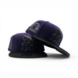 Dark Purple Seattle Mariners Cartoon Logo Black Visor Gray Bottom 30th Anniversary Side Patch New Era 59Fifty Fitted