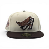 Off White Los Angeles Angels Cow Print Logo Brown Visor Pink Bottom 40th Anniversary Side Patch New Era 59Fifty Fitted