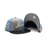 Black/Gray/Sky Blue Pinwheel New York Mets Black Visor Gray Bottom 25th Anniversary Side Patch New Era 59Fifty Fitted