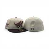 Off White Los Angeles Angels Cow Print Logo Brown Visor Pink Bottom 40th Anniversary Side Patch New Era 59Fifty Fitted