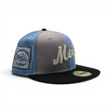 Black/Gray/Sky Blue Pinwheel New York Mets Black Visor Gray Bottom 25th Anniversary Side Patch New Era 59Fifty Fitted