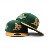 Kelly Green Oakland Athletics Yellow Visor Gray Bottom 1989 World Series Side Patch New Era 59Fifty Fitted