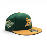 Kelly Green Oakland Athletics Yellow Visor Gray Bottom 1989 World Series Side Patch New Era 59Fifty Fitted