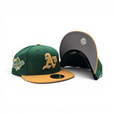 Kelly Green Oakland Athletics Yellow Visor Gray Bottom 1989 World Series Side Patch New Era 59Fifty Fitted