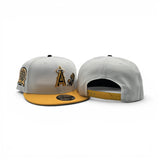White Los Angeles Dodgers Rose Yellow Visor Gray Bottom 50th Anniversary Side Patch New Era 9Fifty Snapback