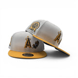 White Los Angeles Dodgers Rose Yellow Visor Gray Bottom 50th Anniversary Side Patch New Era 9Fifty Snapback