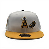White Los Angeles Dodgers Rose Yellow Visor Gray Bottom 50th Anniversary Side Patch New Era 9Fifty Snapback