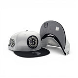 White Brooklyn Nets Black Visor Gray Bottom 10th Anniversary Side Patch New Era 9Fifty Snapback