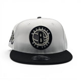 White Brooklyn Nets Black Visor Gray Bottom 10th Anniversary Side Patch New Era 9Fifty Snapback