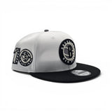White Brooklyn Nets Black Visor Gray Bottom 10th Anniversary Side Patch New Era 9Fifty Snapback